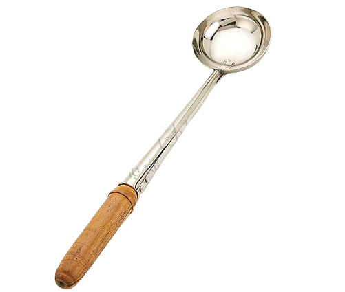 8 Oz. Stainless Steel Ladle / Scoop with Long Wood Handle - 19.5 Inches (49.5 cm)