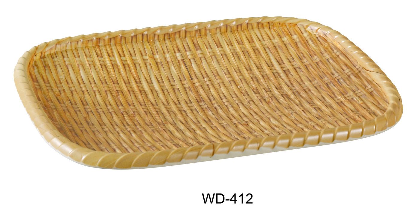 Yanco WD-412 Rectangular Wooden Tray, 11.75″ Length, 8.75″ Width, Melamine, Pack of 12