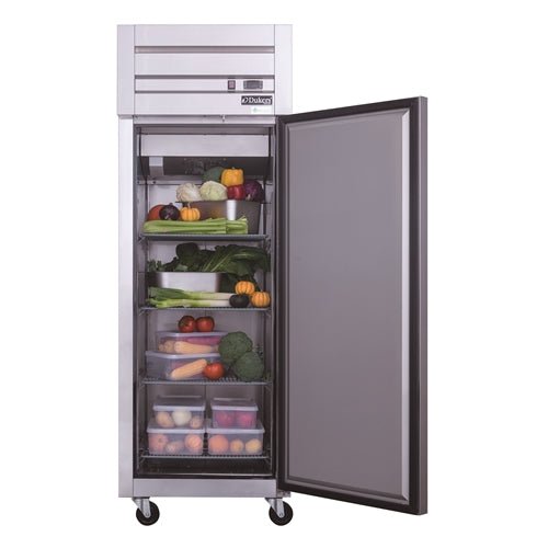 Dukers D28AR Commercial Single Door Top Mount Refrigerator in Stainless Steel