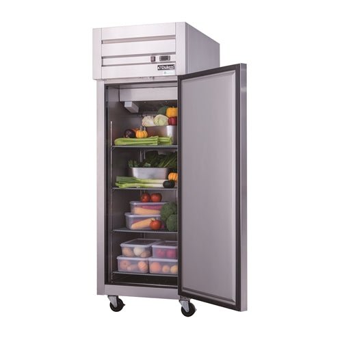 Dukers D28AR Commercial Single Door Top Mount Refrigerator in Stainless Steel