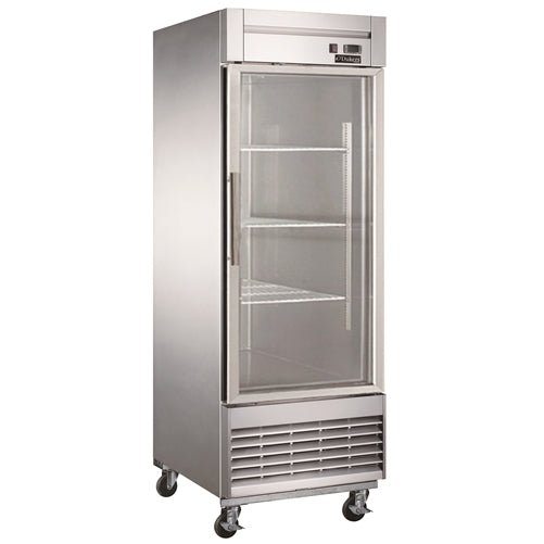 Dukers D28R - GS1 Bottom Mount Glass Single Door Commercial Reach - in Refrigerator