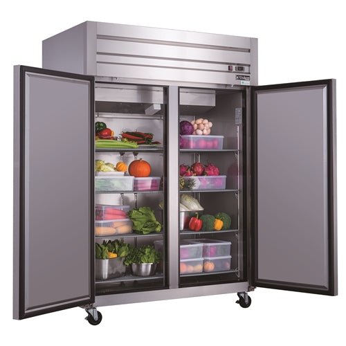 Dukers D55AR Commercial 2 - Door Top Mount Refrigerator in Stainless Steel