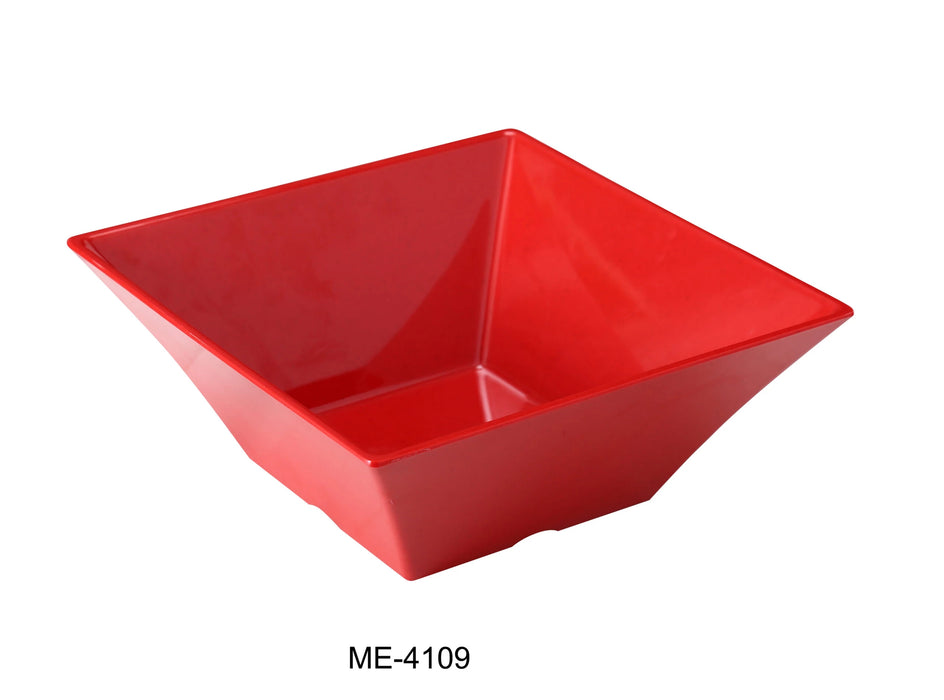 Yanco ME-4109 Mexico Bowl, Square, 4 qt Capacity, 10″ Length, 10″ Width, 4″ Height, Melamine, Red Color with Black Speckled, Pack of 12