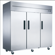 Dukers D83AR Commercial 3 - Door Top Mount Refrigerator in Stainless Steel
