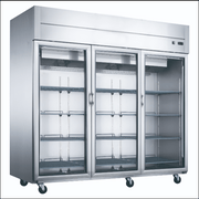 Dukers D83AR - GS3 Top Mount Glass 3 - Door Commercial Reach - in Refrigerator