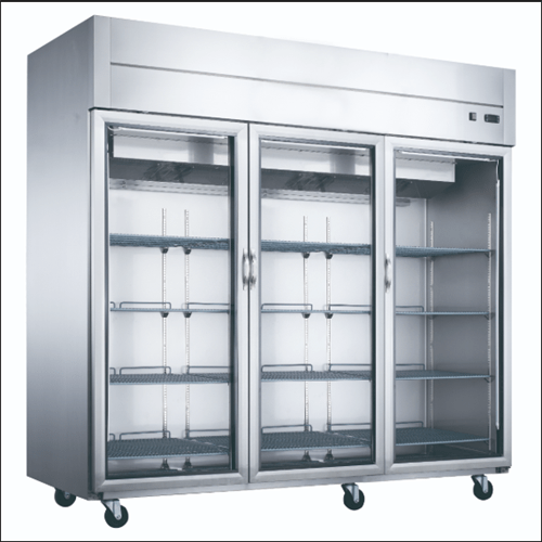 Dukers D83AR - GS3 Top Mount Glass 3 - Door Commercial Reach - in Refrigerator