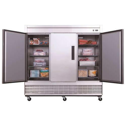 Dukers D83F 3 - Door Commercial Freezer in Stainless Steel