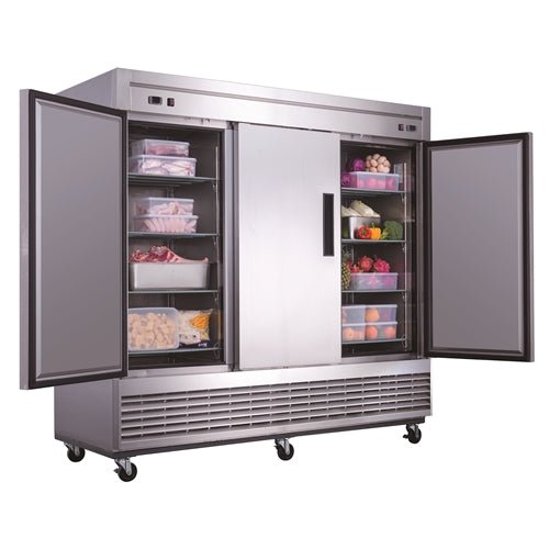 Dukers D83RF 3 - Door Dual Zone Refrigerator & Freezer in Stainless Steel