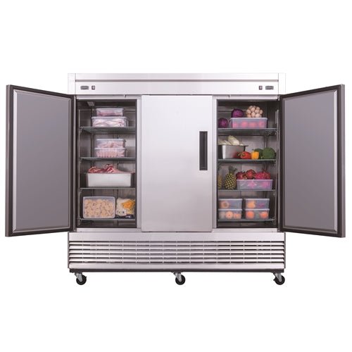 Dukers D83RF 3 - Door Dual Zone Refrigerator & Freezer in Stainless Steel