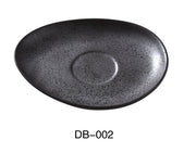 Yanco DB - 002 Diamond Black 6" x 4 1/2" Saucer, China, Matte Glaze, Black, Pack of 36