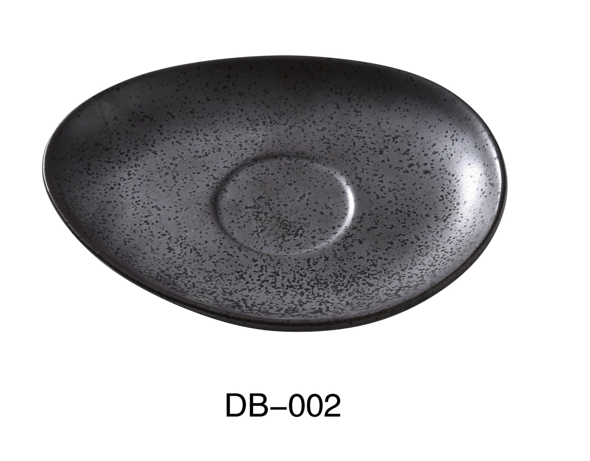 Yanco DB - 002 Diamond Black 6" x 4 1/2" Saucer, China, Matte Glaze, Black, Pack of 36