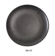 Yanco DB - 107 Diamond Black 7" x 3/4" Coupe Shape Round Plate, China, Matte Glaze, Black, Pack of 36