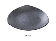 Yanco DB - 207 Diamond Black 7" x 1" Triangle Plate, China, Matte Glaze, Black, Pack of 36