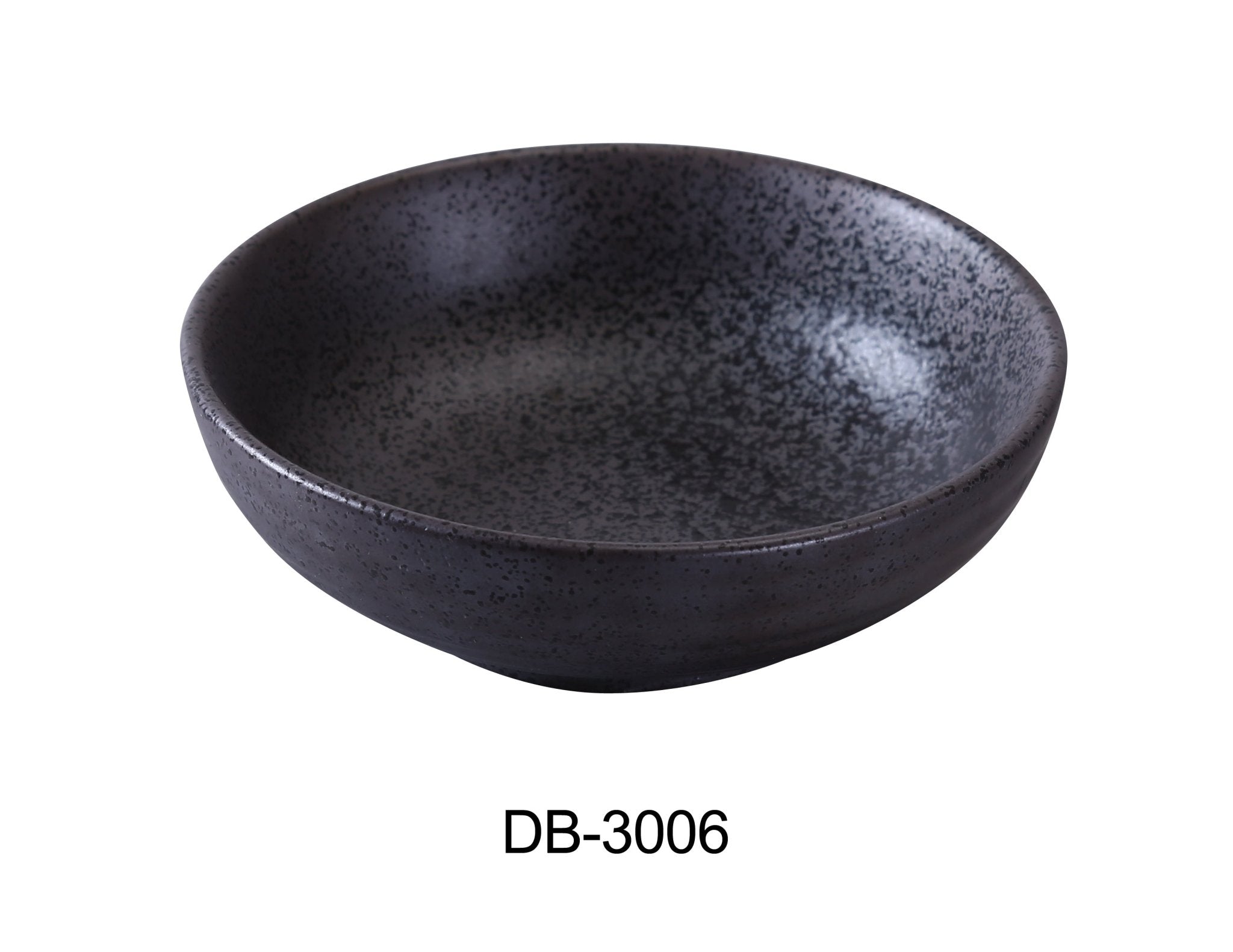 Yanco DB - 3006 Diamond Black 5" x 1 3/4" Salad Bowl, 9 Oz, China, Matte Glaze, Black, Pack of 36