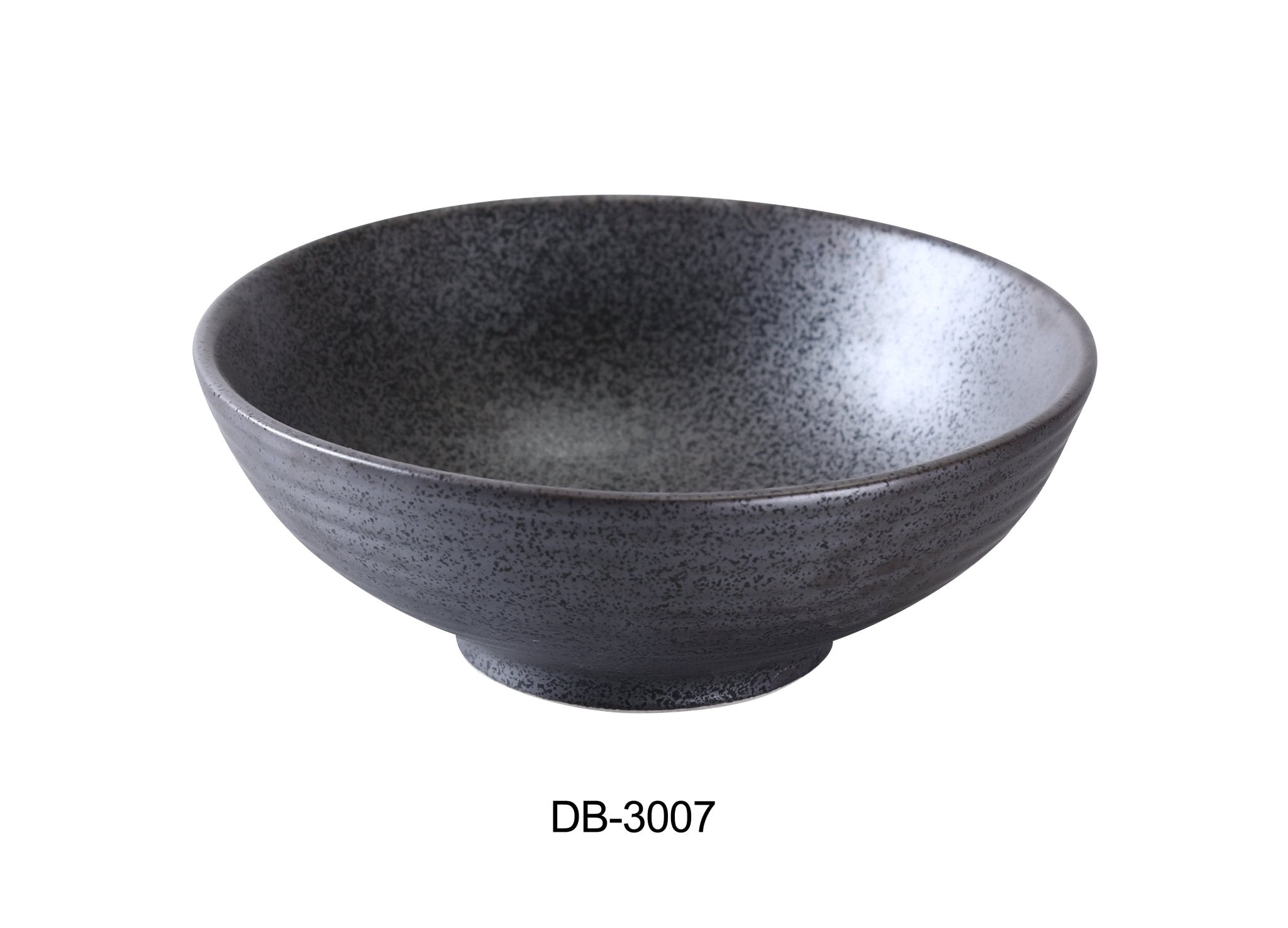 Yanco DB - 3007 Diamond Black 6 3/4" x 2 3/4" Soup Bowl, 24 Oz, China, Matte Glaze, Black, Pack of 24