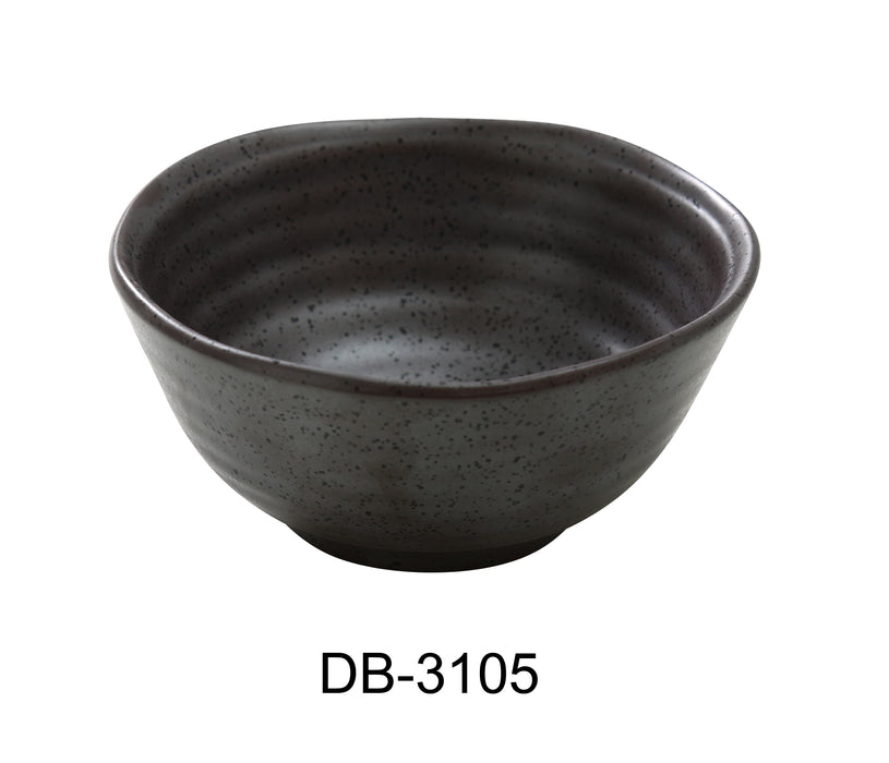 Yanco DB-3105 Diamond Black 4 1/2" Miso Soup Bowl, 8 Oz, China, Matte Glaze, Black, Pack of 36