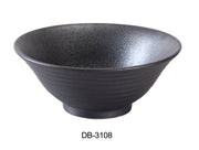 Yanco DB - 3108 Diamond Black 8 1/2" x 3 1/2" Ramen Bowl, 45 Oz, China, Matte Glaze, Black, Pack of 12