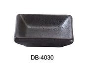 Yanco DB - 4030 Diamond Black 3" x 2 1/4" x 3/4" Sauce Dish, 2 Oz, China, Matte Glaze, Black, Pack of 48