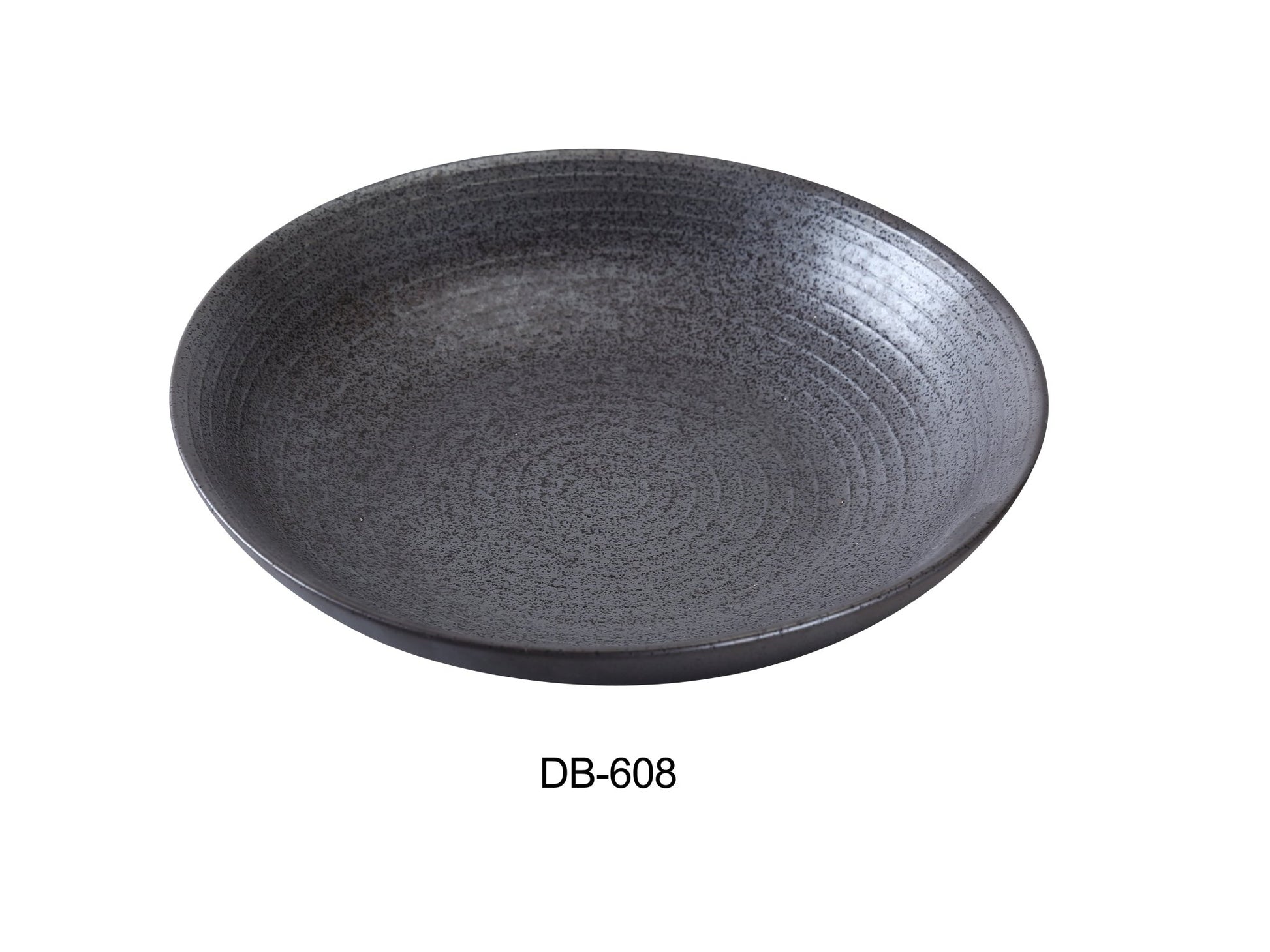 Yanco DB - 608 Diamond Black 8" x 1 1/2" Salad/Soup Bowl, 20 Oz, China, Matte Glaze, Black, Pack of 24