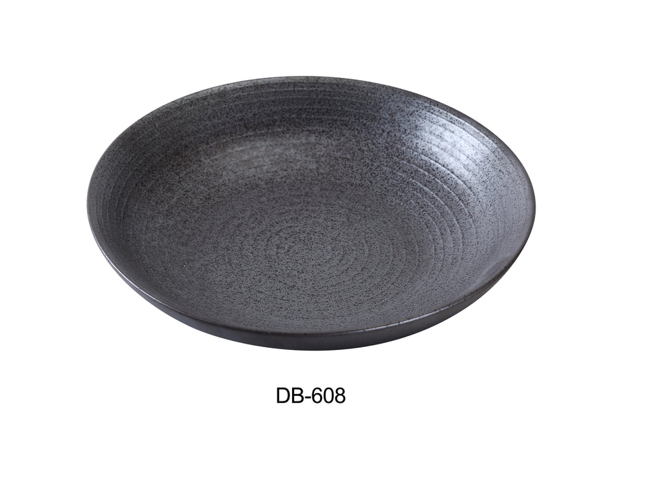Yanco DB-608 Diamond Black 8" x 1 1/2" Salad/Soup Bowl, 20 Oz, China, Matte Glaze, Black, Pack of 24
