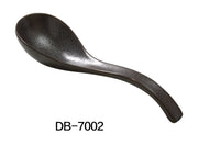 Yanco DB - 7002 Diamond Black 6 1/2" Spoon, China, Matte Glaze, Black, Pack of 72