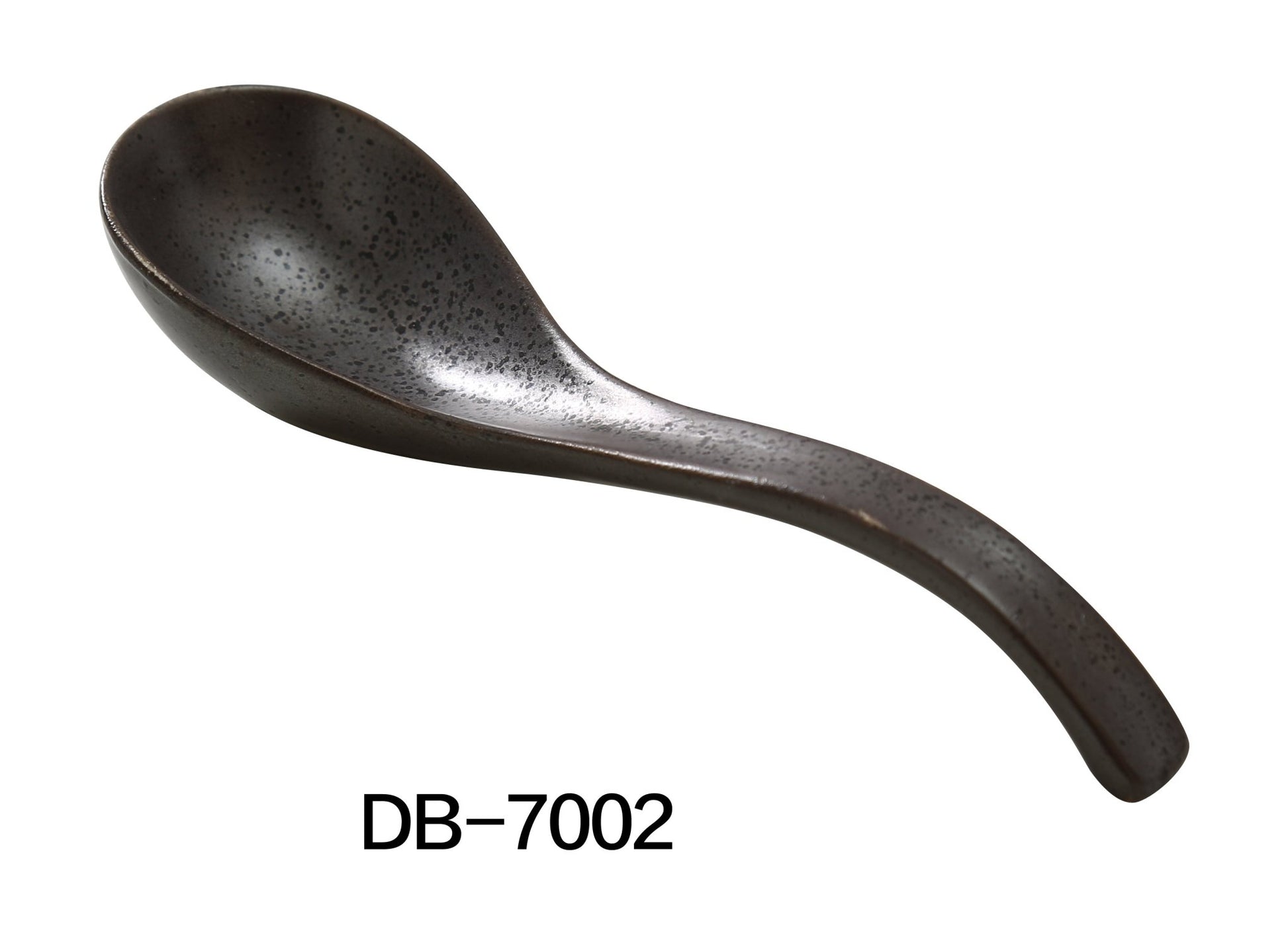 Yanco DB - 7002 Diamond Black 6 1/2" Spoon, China, Matte Glaze, Black, Pack of 72