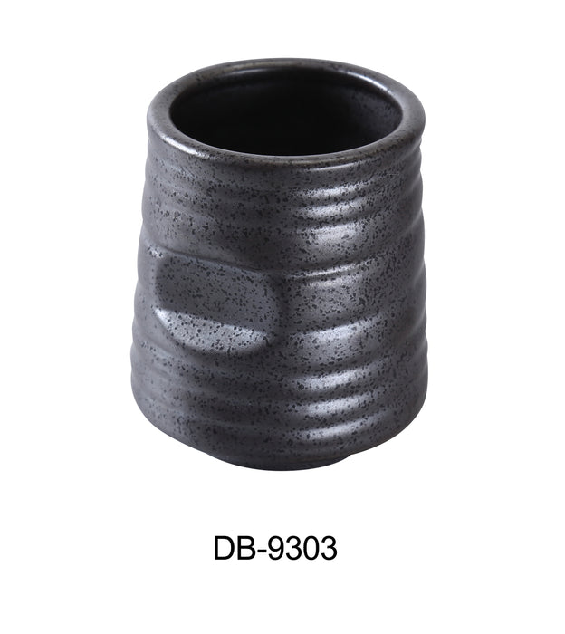 Yanco DB-9303 Diamond Black 3 1/8" x 3 3/4" Tea Cup, 10 Oz, China, Matte Glaze, Black, Pack of 36