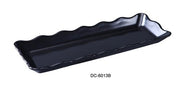 Yanco DC - 6013B Deli Collection Scallop Edged Display Tray, 13.5" Length, 5.25" Width, 1" Height, Melamine, Black Color, Pack of 12