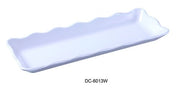 Yanco DC - 6013W Deli Collection Scallop Edged Display Tray, 13.5" Length, 5.25" Width, 1" Height, Melamine, White Color, Pack of 12