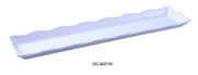Yanco DC - 6021W Deli Collection Scallop Edged Display Tray, 21" Length, 5.25" Width, 1" Height, Melamine, White Color, Pack of 12