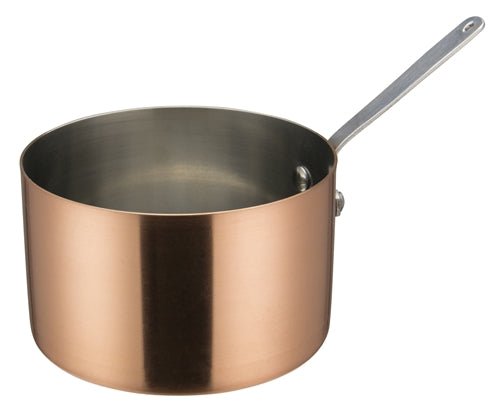 WINCO DCWA - 204C Serving ware Copper - Plated Stainless Steel Mini Sauce Pans # 3 - 10 Oz.