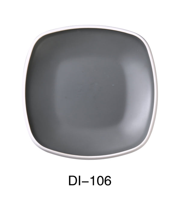 Yanco DI-106 Discover 6" X 1" H Square Plate, Melamine, Matte - Pack of 48