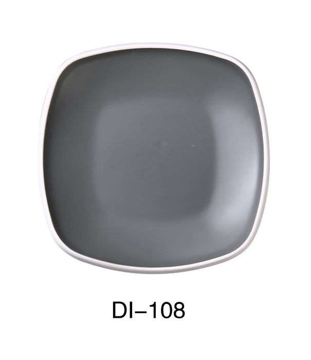 Yanco DI-108 Discover 8" X 1 1/4"H SQUARE PLATE, Melamine, Matte Finish, Pack of 48
