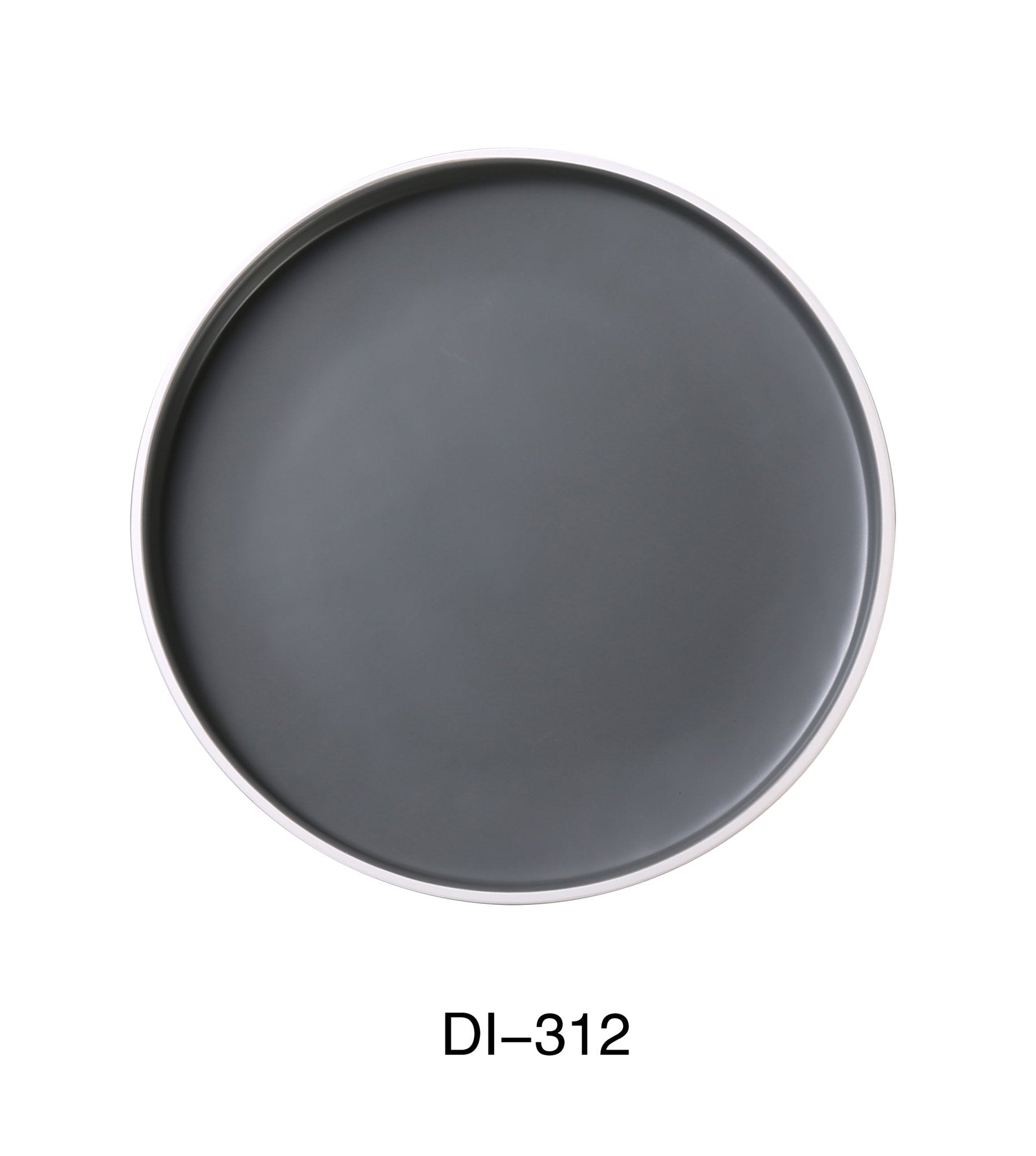 Yanco DI - 312 Discover 12" X 1 1/8"H ROUND PLATE, Melamine, Matte Finish, Pack of 12