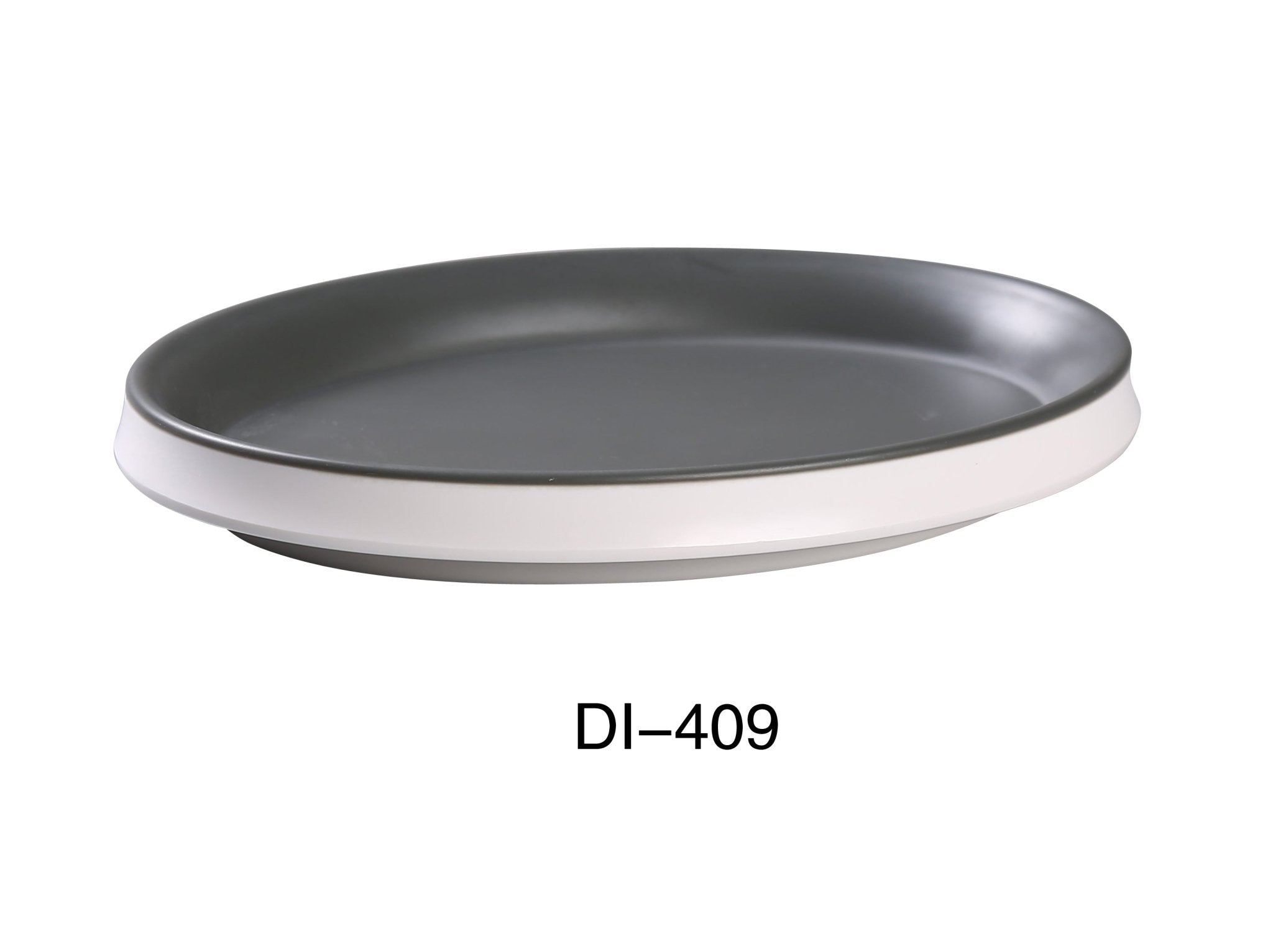 Yanco DI - 409 Discover 9" X 1 1/4"H OVAL PLATE, Melamine, Matte Finish, Pack of 24
