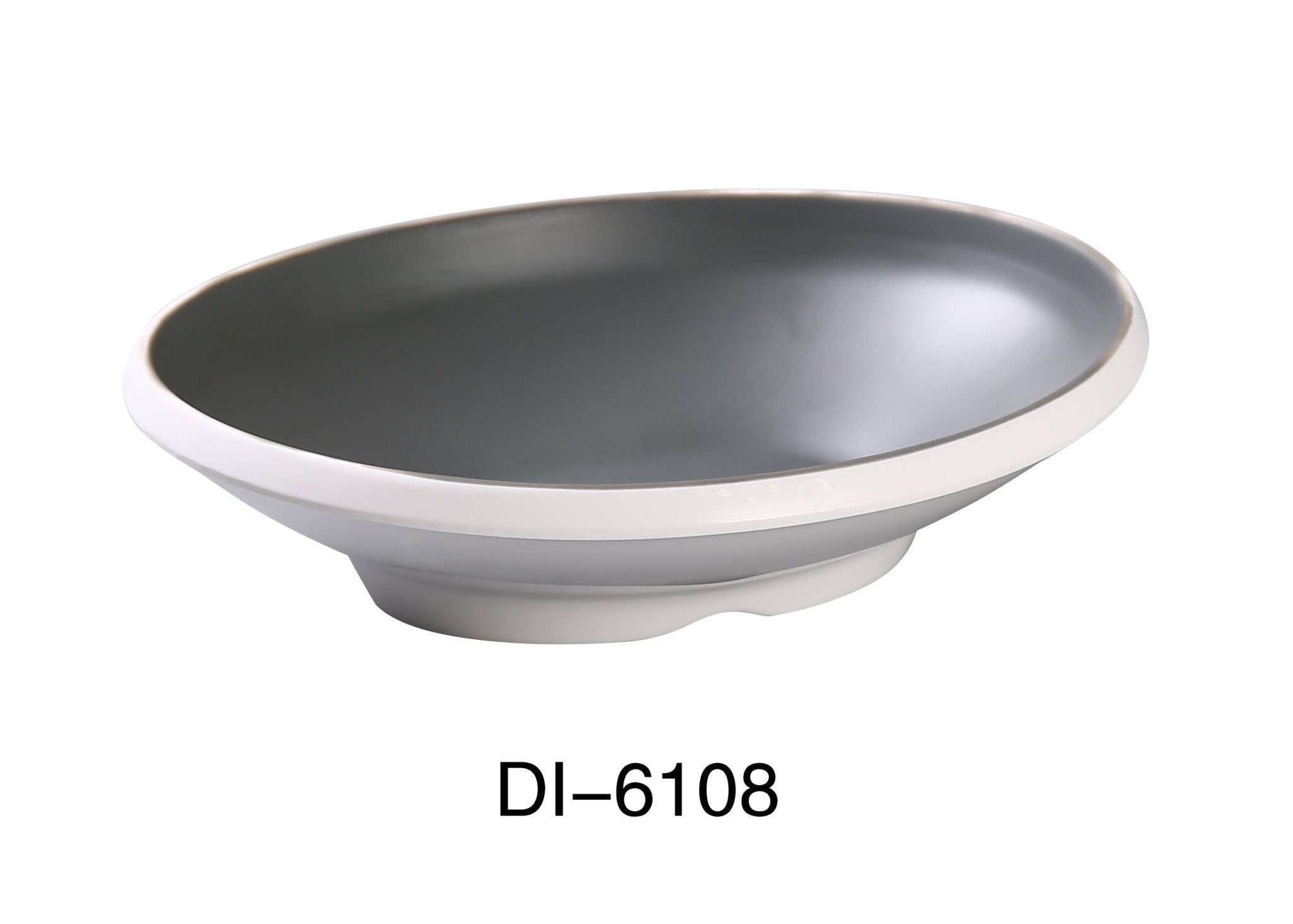 Yanco DI - 6108 Discover 8" X 6 1/2" X 2" OVAL BOWL 16 OZ, Melamine, Matte Finish, Pack of 24