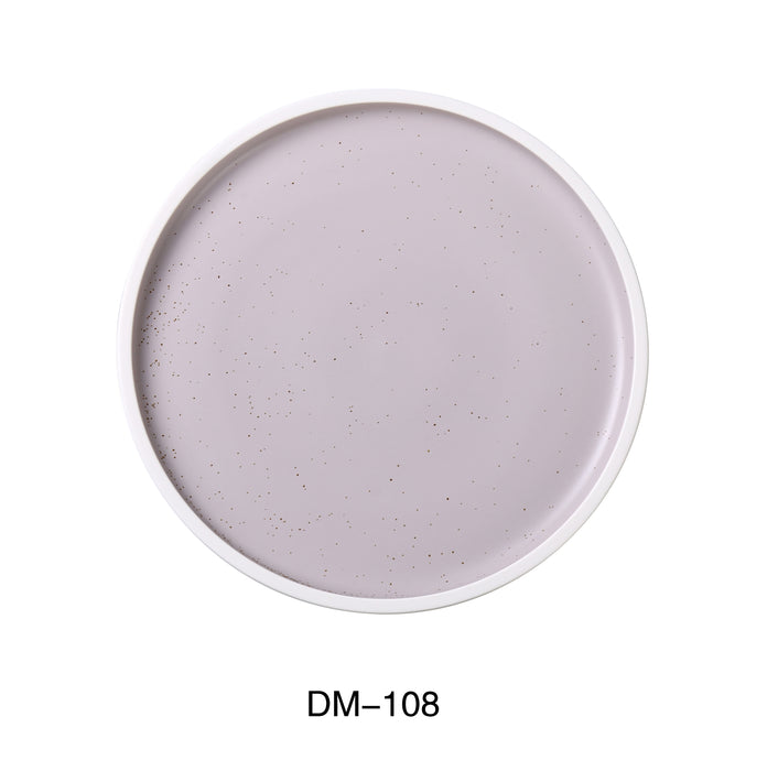 Yanco DM-108 Denmark 8" x 3/4" ROUND PLATE WITH UPRIGHT RIM, China, Matte Glaze, Light Purple, Pack of 36