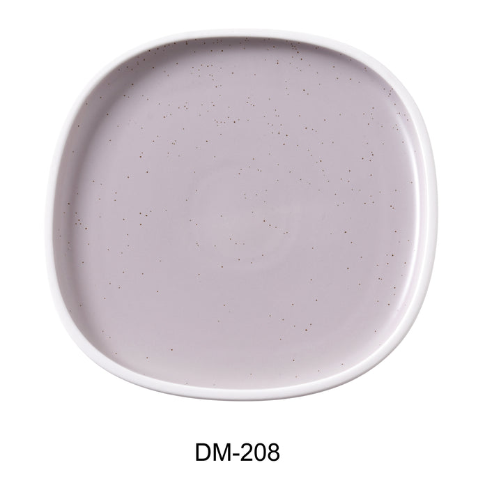 Yanco DM-208 Denmark 8 1/4" x 3/4" SQUARE PLATE WITH UPRIGHT RIM, China, Matte Glaze, Light Purple, Pack of 24
