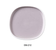 Yanco DM - 212 Denmark 12 1/4" x 7/8" SQUARE PLATE WITH UPRIGHT RIM, China, Matte Glaze, Light Purple, Pack of 12