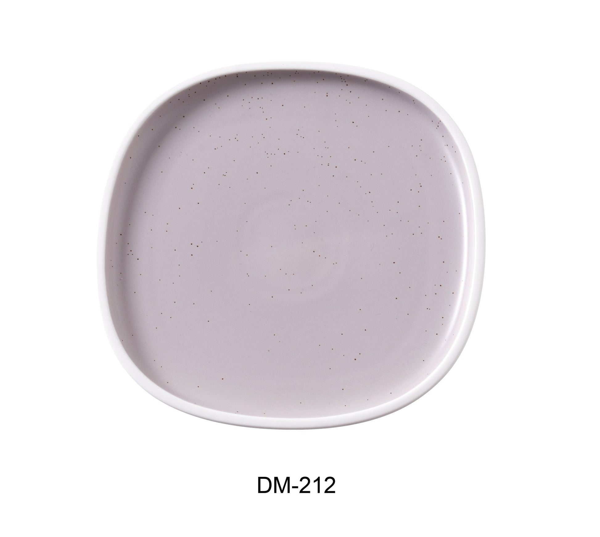 Yanco DM - 212 Denmark 12 1/4" x 7/8" SQUARE PLATE WITH UPRIGHT RIM, China, Matte Glaze, Light Purple, Pack of 12