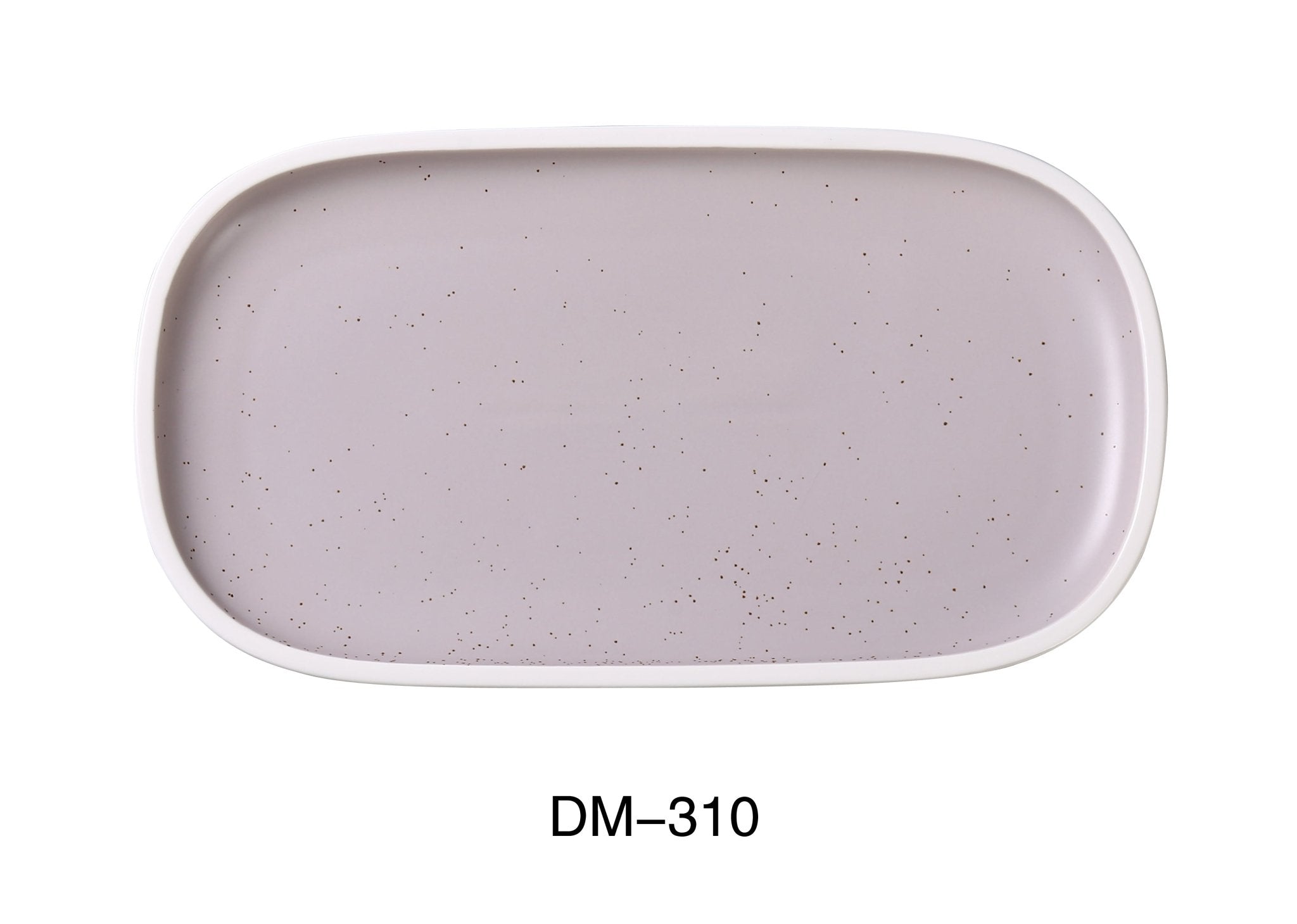 YANCO DM - 310 DENMARK 10" x 5 1/2" x 7/8" RECTANGULAR PLATE WITH UPRIGHT RIM, China, Matte Glaze, Light Purple, Pack of 24