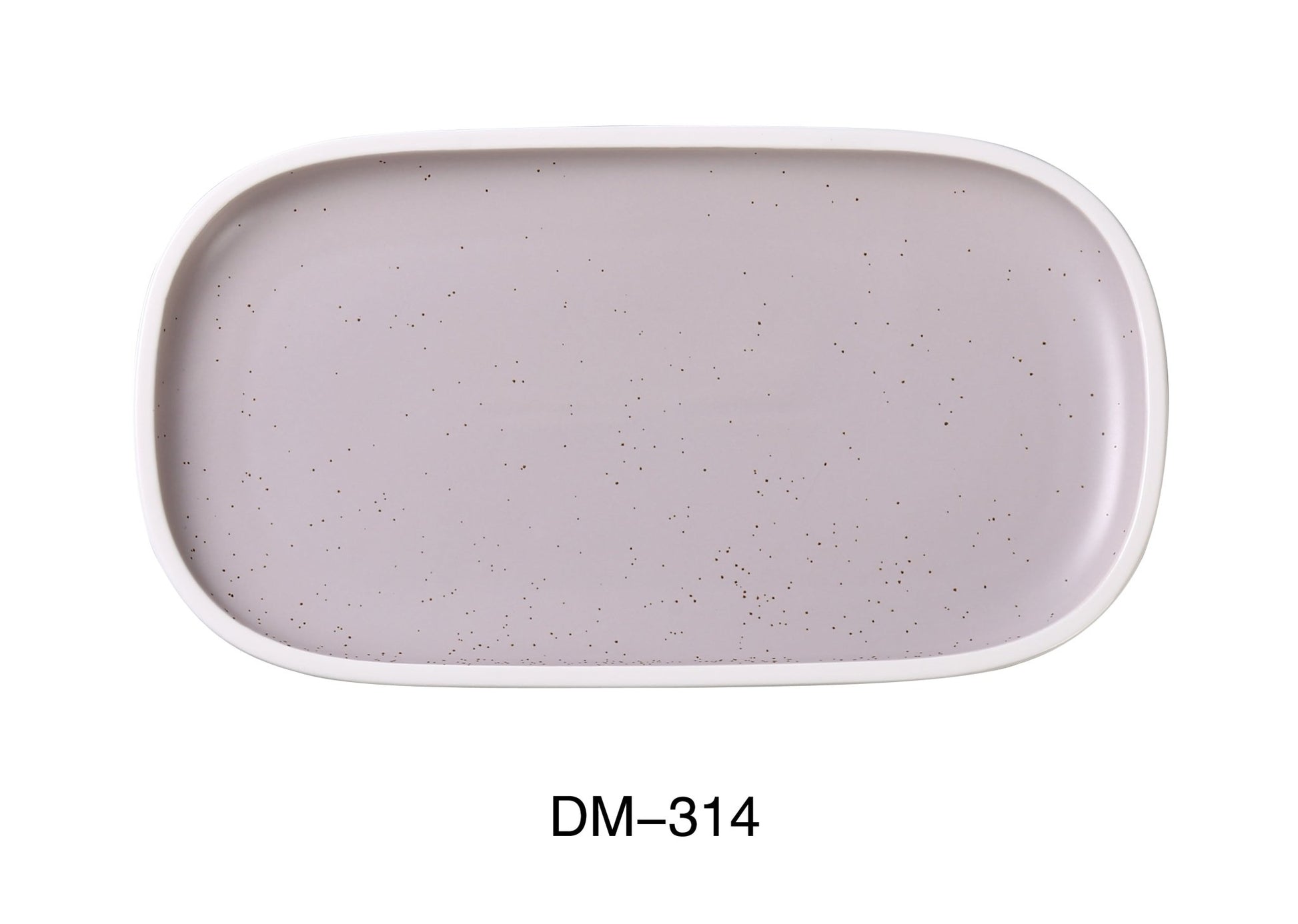 Yanco DM - 314 Denmark 14" x 7 1/2" x 1" RECTANGULAR PLATE WITH UPRIGHT RIM, China, Matte Glaze, Light Purple, Pack of 12