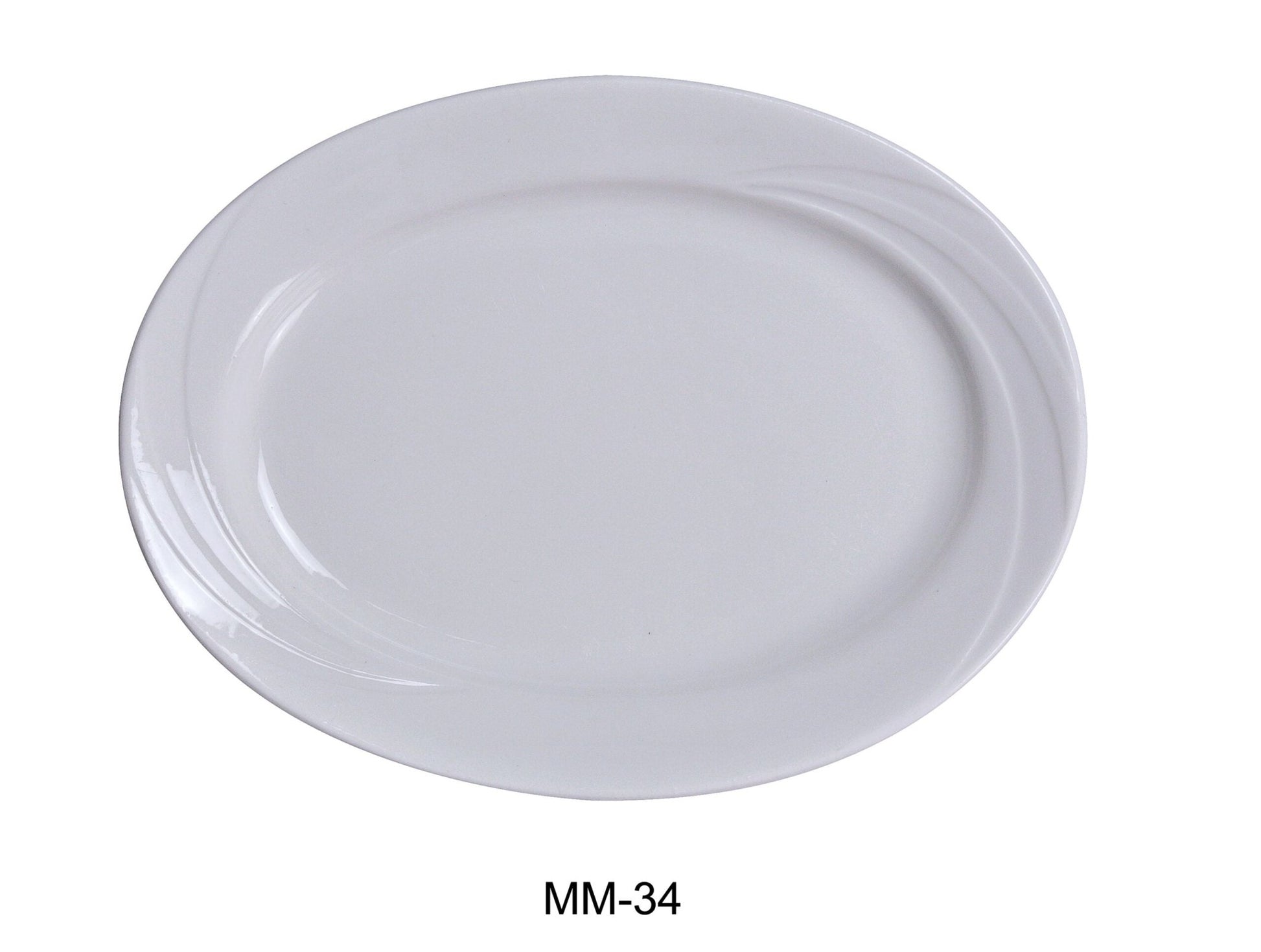 Yanco MM - 34 Miami Oval Platter, 9.25"‚ Length x 7"‚ Width, China, Bone White, Pack of 24