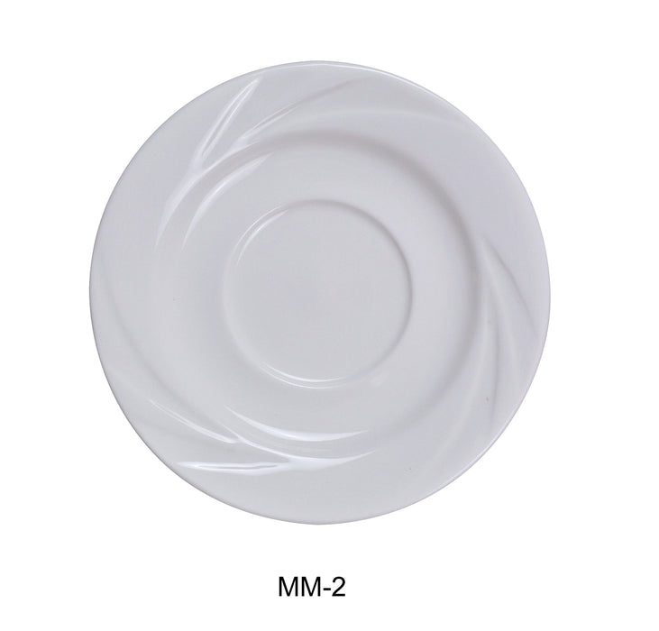 Yanco MM-2 Miami Saucer, 5.5″ Diameter, China, Bone White, Pack of 36