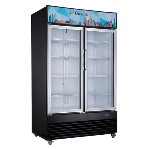 Dukers DSM - 41R Commercial Glass Swing 2 - Door Merchandiser Refrigerator