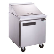 Dukers DSP29 - 12M - S1 1 - Door Commercial Food Prep Table Refrigerator in Stainless Steel with Mega Top