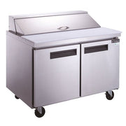 Dukers DSP48 - 12 - S2 2 - Door Commercial Food Prep Table Refrigerator in Stainless Steel