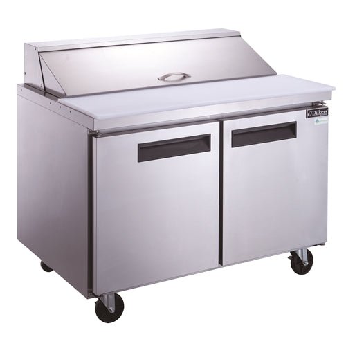 Dukers DSP48 - 12 - S2 2 - Door Commercial Food Prep Table Refrigerator in Stainless Steel