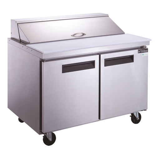 Dukers DSP48-12-S2 2-Door Commercial Food Prep Table Refrigerator in Stainless Steel