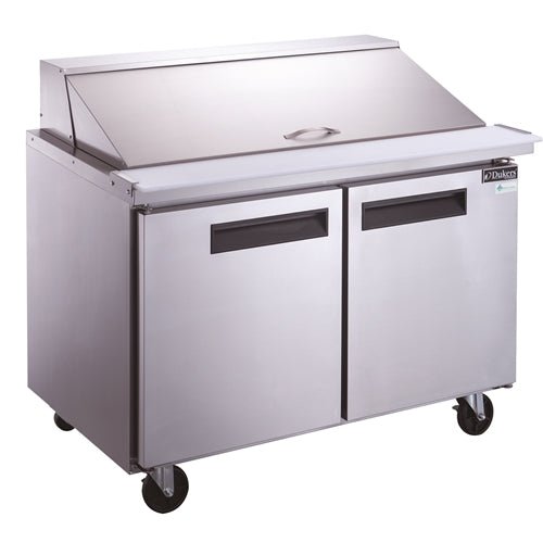 Dukers DSP48 - 18M - S2 2 - Door Commercial Food Prep Table Refrigerator in Stainless Steel with Mega Top